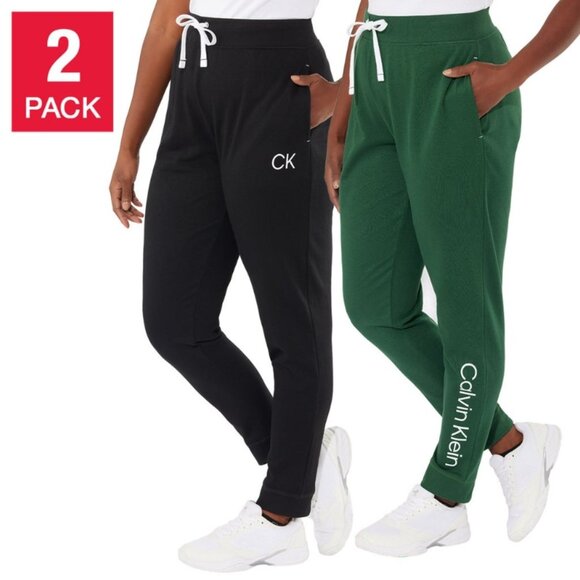 NWT Calvin Klein Women's Logo Jogger, 2-pack, Black Pack - Picture 2 of 10